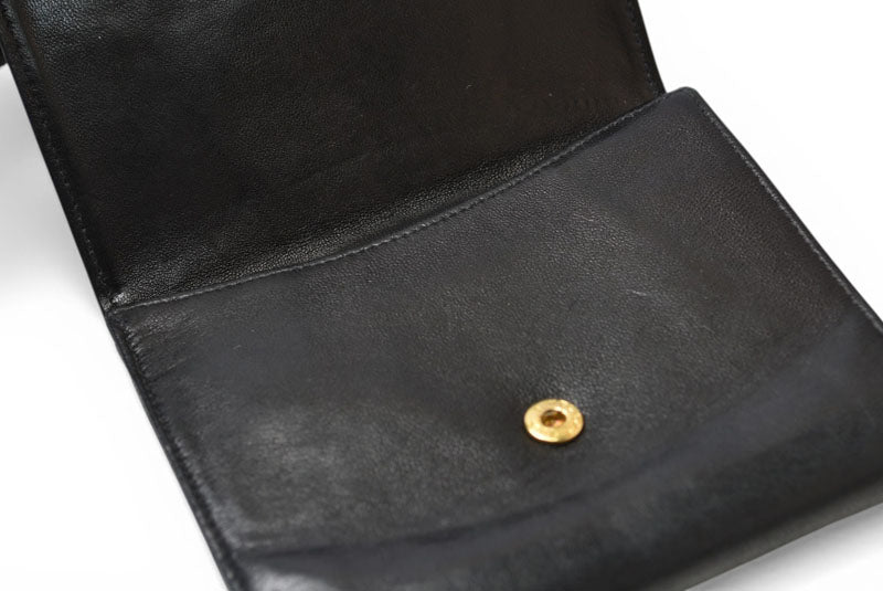 シャネル 財布/二つ折 CHANEL 折財布 ココマーク ブラック【中古】
