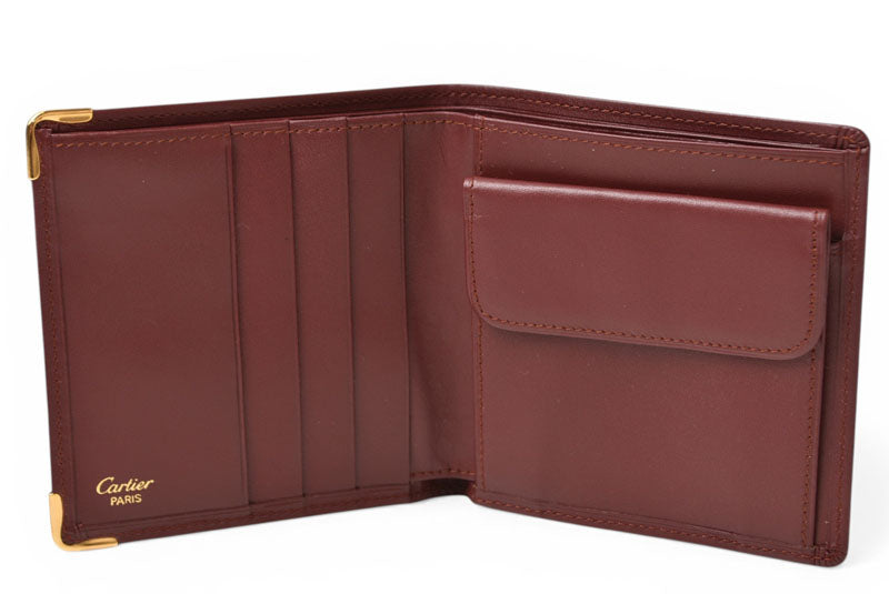 カルティエ 折財布/二つ折り財布 ヴィンテージ Cartier メンズ マスト ドゥ カルティエ ボルドー 73184192【中古】