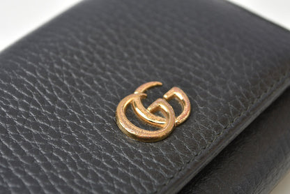 グッチ ミニ財布/三つ折り GUCCI 折財布 474746 PETITE MARMONT/プチマーモント ブラック【中古】