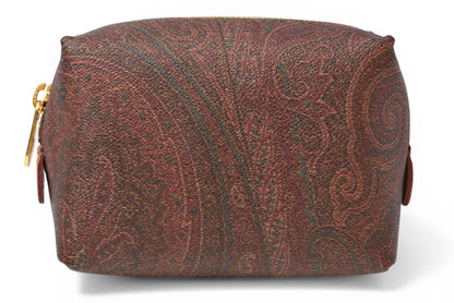 エトロ コスメポーチ/小物入れ ETRO ヴィンテージ ペイズリー ブラウン【中古】