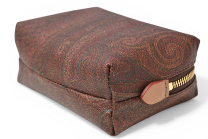 エトロ コスメポーチ/小物入れ ETRO ヴィンテージ ペイズリー ブラウン【中古】