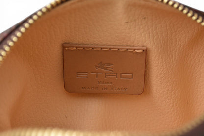 エトロ コスメポーチ/小物入れ ETRO ヴィンテージ ペイズリー ブラウン【中古】