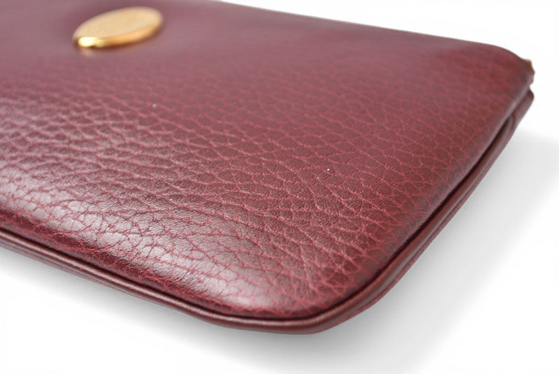 カルティエ コインケース/カードケース/ポーチ ヴィンテージ Cartier マスト ドゥ カルティエ ボルドー チェーン付【中古】
