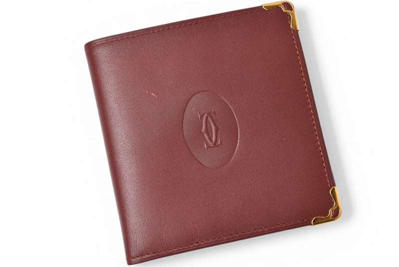 カルティエ 折財布/二つ折り財布 ヴィンテージ Cartier メンズ マスト ドゥ カルティエ ボルドー 73184192【中古】