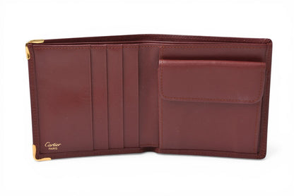 カルティエ 折財布/二つ折り財布 ヴィンテージ Cartier メンズ マスト ドゥ カルティエ ボルドー 73184192【中古】