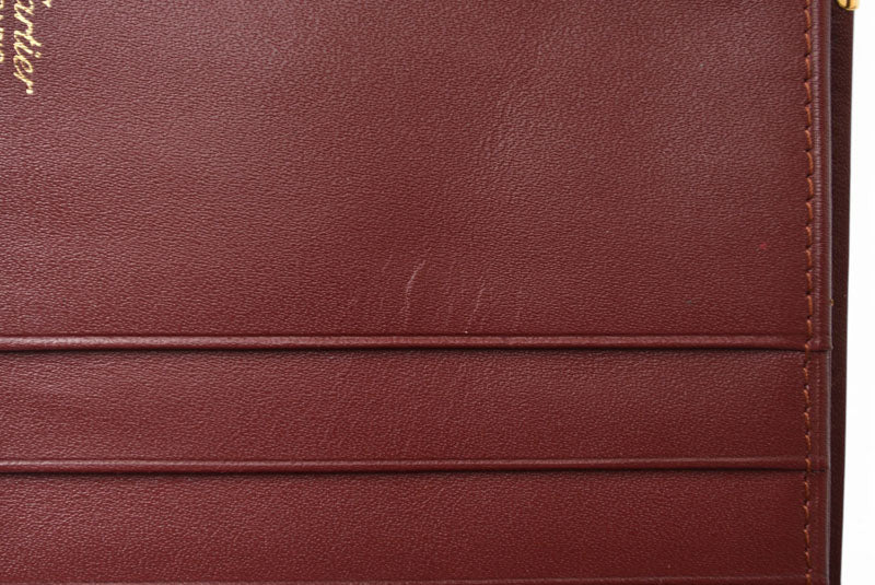 カルティエ 折財布/二つ折り財布 ヴィンテージ Cartier メンズ マスト ドゥ カルティエ ボルドー 73184192【中古】