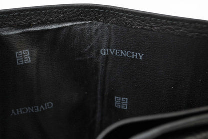 【中古】 ジバンシィ 二つ折り財布 4Gロゴ 型押し レザー ブラック 黒 GIVENCHY GENTLEMAN PARIS ヴィンテージ メンズ コンパクト 希少 レア
