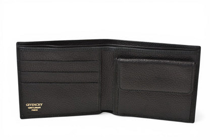 【中古】 ジバンシィ 二つ折り財布 4Gロゴ 型押し レザー ブラック 黒 GIVENCHY GENTLEMAN PARIS ヴィンテージ メンズ コンパクト 希少 レア