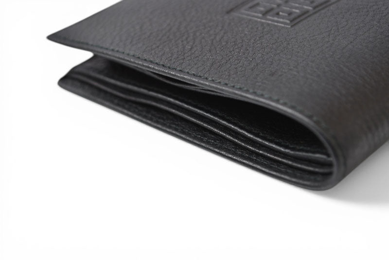 【中古】 ジバンシィ 二つ折り財布 4Gロゴ 型押し レザー ブラック 黒 GIVENCHY GENTLEMAN PARIS ヴィンテージ メンズ コンパクト 希少 レア
