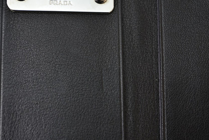 プラダ キーケース/キーホルダー PRADA 6連 レザー NERO/ブラック シルバー金具【中古】