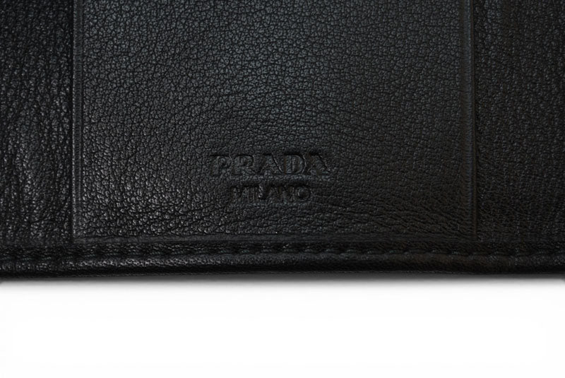 プラダ キーケース/キーホルダー PRADA 6連 レザー NERO/ブラック シルバー金具【中古】