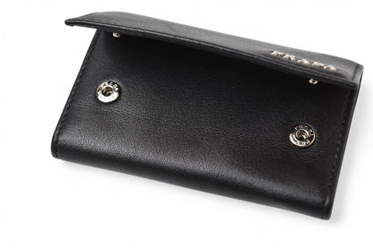プラダ キーケース/キーホルダー PRADA 6連 レザー NERO/ブラック シルバー金具【中古】