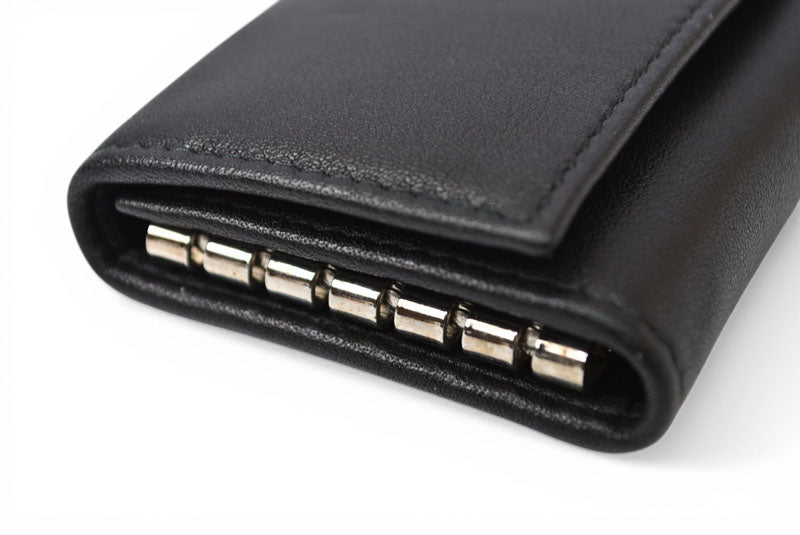 プラダ キーケース/キーホルダー PRADA 6連 レザー NERO/ブラック シルバー金具【中古】