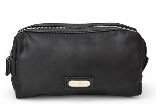 フェラガモ コスメポーチ/トラベルポーチ Salvatore Ferragamo 香水ノベルティポーチ ナイロン/ブラック【中古】