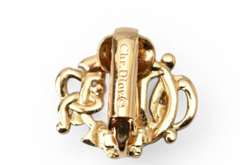 クリスチャンディオール イヤリング Christian Dior ヴィンテージ アクセサリー ロゴエンブレム ゴールド【中古】