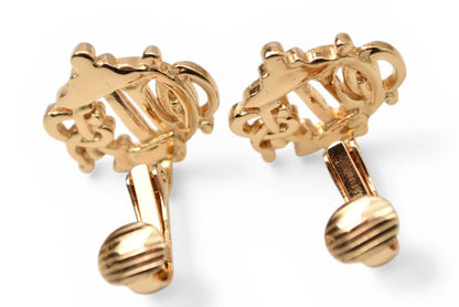 クリスチャンディオール イヤリング Christian Dior ヴィンテージ アクセサリー ロゴエンブレム ゴールド【中古】