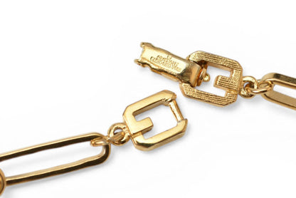 【中古】 ジバンシー ロング ネックレス GIVENCHY GGロゴ 4Gロゴ 留め具 ゴールド ヴィンテージ 大ぶり レディース 希少 レア