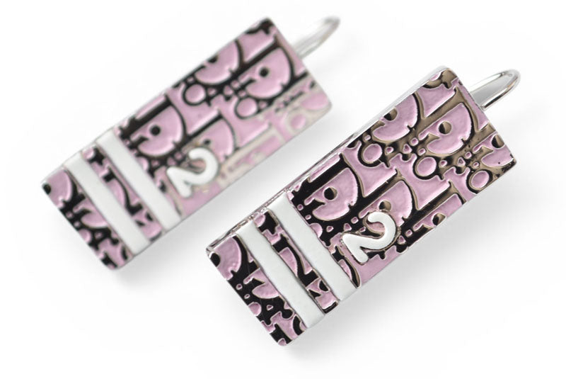 クリスチャンディオール ピアス Christian Dior トロッター ライトピンク/シルバー【中古】
