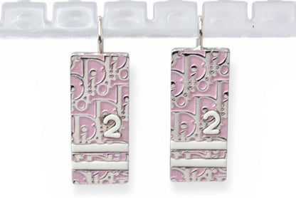 クリスチャンディオール ピアス Christian Dior トロッター ライトピンク/シルバー【中古】