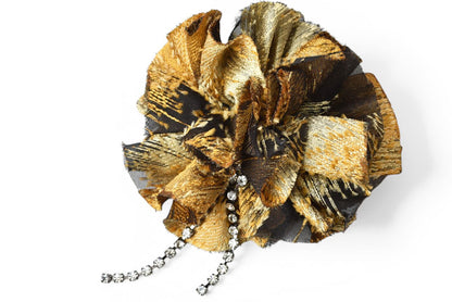 【中古】 ランバン コサージュ LANVIN ブローチ ブラック ゴールド金具 ヴィンテージ フォーマル 卒業式 入学式 結婚式 アクセサリー レディース 希少 レア