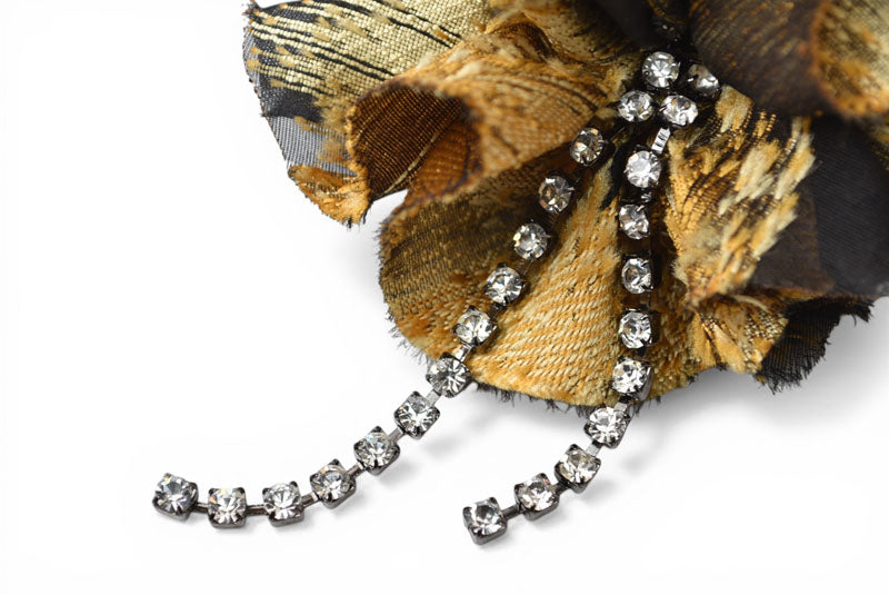 【中古】 ランバン コサージュ LANVIN ブローチ ブラック ゴールド金具 ヴィンテージ フォーマル 卒業式 入学式 結婚式 アクセサリー レディース 希少 レア