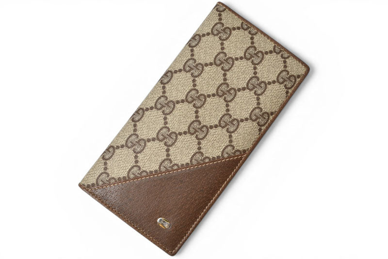 グッチ 財布/札入れ オールドグッチ GUCCI Accessory Collection GGプラス ベージュ ブラウン ウェビングライン ヴィンテージ 希少 レア【中古】