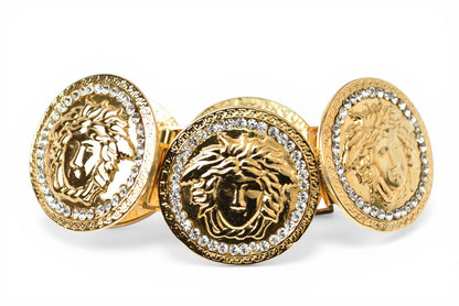 【中古】ヴェルサーチ ブレスレット メデューサ ゴールド ラインストーン GIANNI VERSACE メンズ レディース