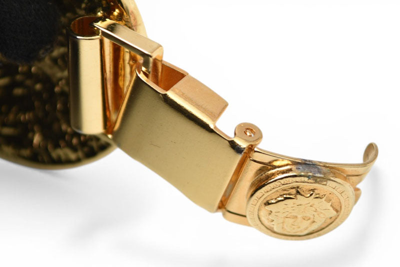 【中古】ヴェルサーチ ブレスレット メデューサ ゴールド ラインストーン GIANNI VERSACE メンズ レディース