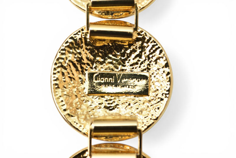 【中古】ヴェルサーチ ブレスレット メデューサ ゴールド ラインストーン GIANNI VERSACE メンズ レディース