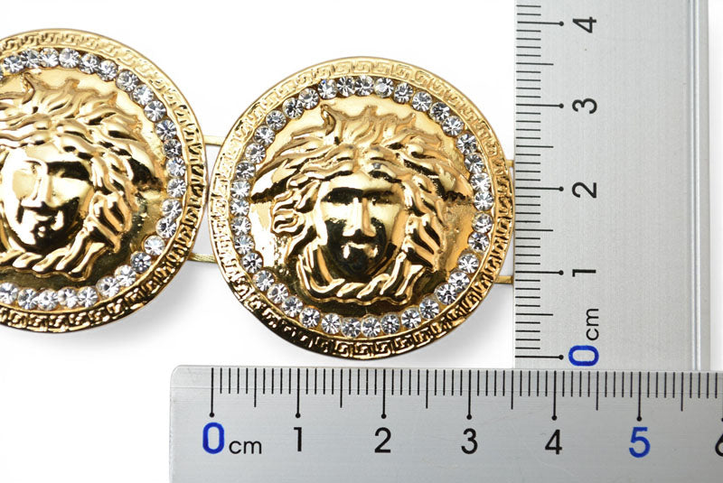 【中古】ヴェルサーチ ブレスレット メデューサ ゴールド ラインストーン GIANNI VERSACE メンズ レディース