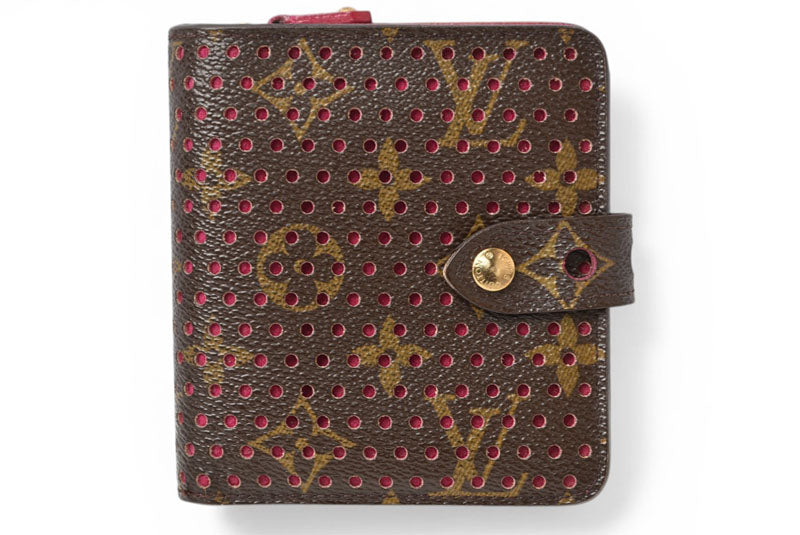 ルイヴィトン 財布/二つ折り LOUIS VUITTON 折財布/コンパクト・ジップ モノグラム・ペルフォ フューシャ M95188【中古】