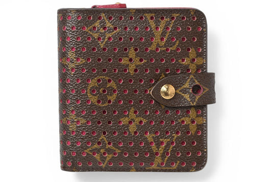 ルイヴィトン 財布/二つ折り LOUIS VUITTON 折財布/コンパクト・ジップ モノグラム・ペルフォ フューシャ M95188【中古】