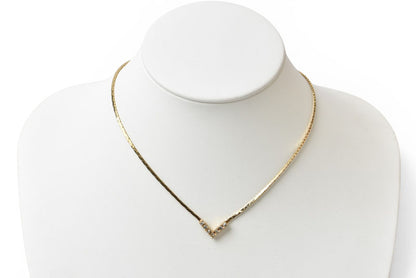 クリスチャンディオール ネックレス/ペンダント Christian Dior ヴィンテージ V字/ラインストーン ゴールド【中古】