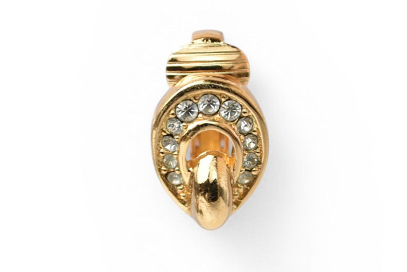 クリスチャンディオール イヤリング 片方のみ Christian Dior ヴィンテージ ラインストーン ゴールド【中古】