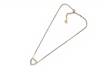 クリスチャンディオール ネックレス/ペンダント Christian Dior ヴィンテージ ハートモチーフ/ラインストーン ゴールド【中古】