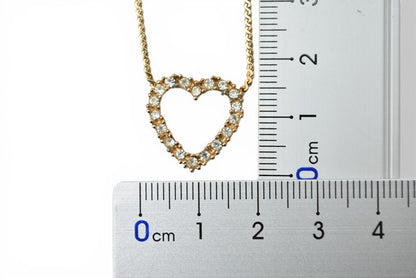 クリスチャンディオール ネックレス/ペンダント Christian Dior ヴィンテージ ハートモチーフ/ラインストーン ゴールド【中古】