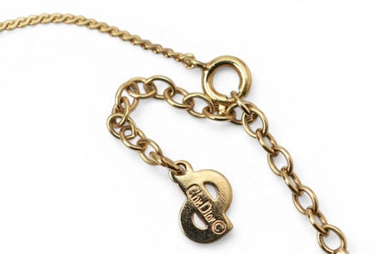 クリスチャンディオール ネックレス/ペンダント Christian Dior ヴィンテージ ハートモチーフ/ラインストーン ゴールド【中古】