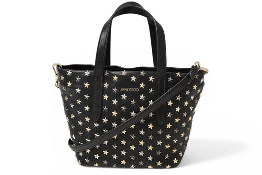 ジミーチュウ ハンドバッグ/ショルダーバッグ JIMMY CHOO 2way ミニサラ/MINISARA レザー スタースタッズ ブラック/ミックス【中古】