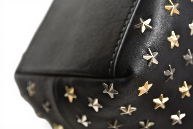ジミーチュウ ハンドバッグ/ショルダーバッグ JIMMY CHOO 2way ミニサラ/MINISARA レザー スタースタッズ ブラック/ミックス【中古】