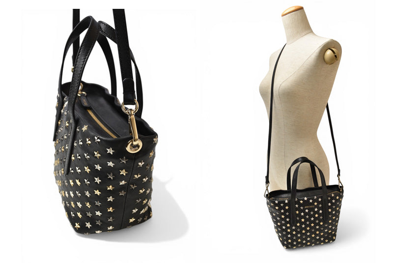 ジミーチュウ ハンドバッグ/ショルダーバッグ JIMMY CHOO 2way ミニサラ/MINISARA レザー スタースタッズ ブラック/ミックス【中古】