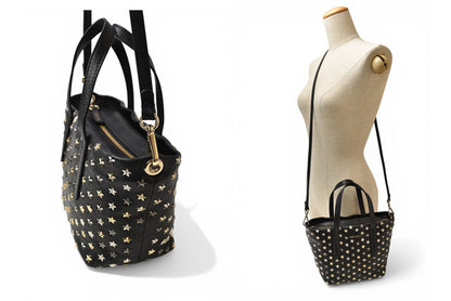 ジミーチュウ ハンドバッグ/ショルダーバッグ JIMMY CHOO 2way ミニサラ/MINISARA レザー スタースタッズ ブラック/ミックス【中古】
