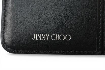ジミーチュウ 財布 二つ折り JIMMY CHOO 財布 カーフレザー スタースタッズ ブラック【中古】