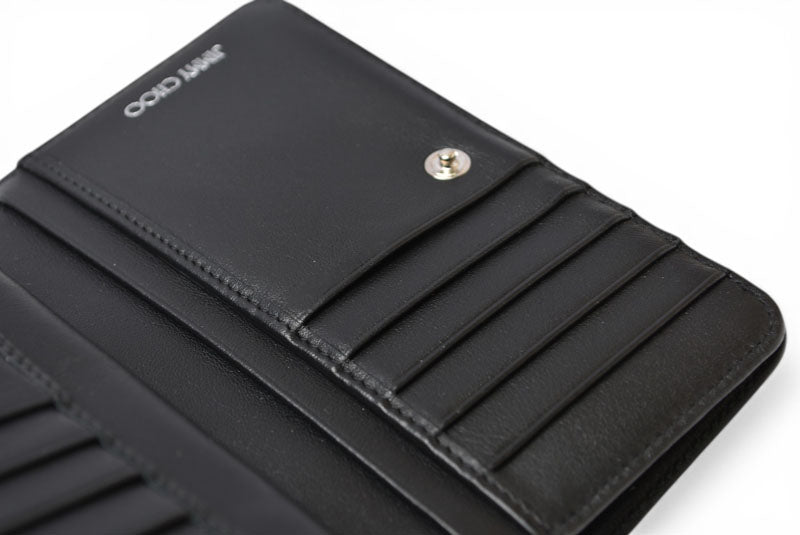 ジミーチュウ 財布 二つ折り JIMMY CHOO 財布 カーフレザー スタースタッズ ブラック【中古】