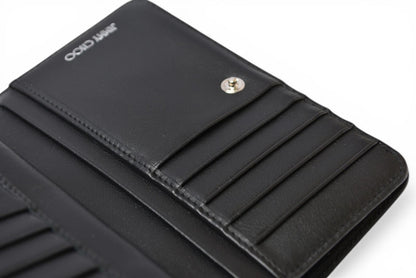 ジミーチュウ 財布 二つ折り JIMMY CHOO 財布 カーフレザー スタースタッズ ブラック【中古】