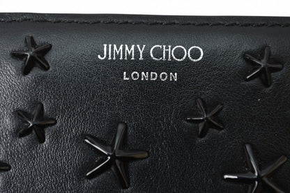 ジミーチュウ 財布 二つ折り JIMMY CHOO 財布 カーフレザー スタースタッズ ブラック【中古】