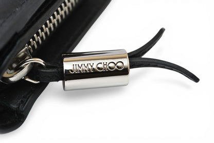 ジミーチュウ 財布 二つ折り JIMMY CHOO 財布 カーフレザー スタースタッズ ブラック【中古】