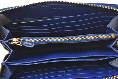 プラダ 未使用 財布 PRADA 長財布/ラウンドファスナー TESSUTO QUILTIN BLUETTE キルティング ブルー 1M0506【中古】