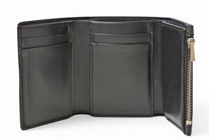セリーヌ 財布/ミニ財布 CELINE 三つ折り財布 ファイン ストラップウォレット/トリオンフキャンバス ブラック/ブラウン【中古】