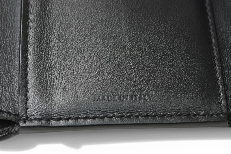 セリーヌ 財布/ミニ財布 CELINE 三つ折り財布 ファイン ストラップウォレット/トリオンフキャンバス ブラック/ブラウン【中古】