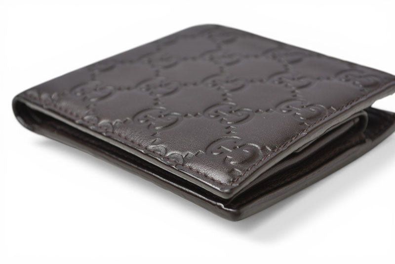 グッチ 財布 美品 メンズ GUCCI 札入れ/折財布 グッチシマ ダークブラウン 146223 A0VIR 2019 【中古】